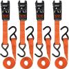 imageBLACKDECKER BDX1007 BlackOrange 1quot x 10 Ratchet Tie Down Straps with Ergonomic Handles 2500 lb Break Strength for Securing Cargo 4 PackRatchet Tie Down Straps