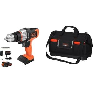 imageBLACKDECKER 20V MAX Matrix Cordless DrillDriver with Tool Tote Bag WideMouth BDCDMT120C ampamp BDCMTSBStorage Bag w Drill Kit