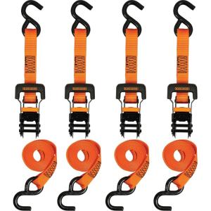 imageBLACKDECKER BDX1007 BlackOrange 1quot x 10 Ratchet Tie Down Straps with Ergonomic Handles 2500 lb Break Strength for Securing Cargo 4 Pack1 x 10 Heavy Duty