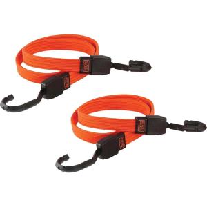imageBLACKDECKER BDX1011 BlackOrange 36quot Flat Bungee Cord Straps 2 Pack2 Pack