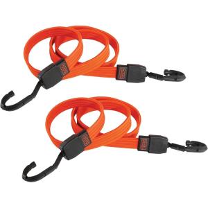 imageBLACKDECKER BDX1012 BlackOrange 48quot Flat Bungee Cord Straps 2 Pack