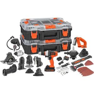 imageBLACKDECKER MATRIX 20V MAX Power Tool Kit Includes Cordless Drill 12 Attachments and Storage Case BDCDMT1212KITC1