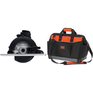 imageBLACKDECKER Matrix Attachment Trim Saw with 16 in Wide Mouth Zippered Tool Bag BDCMTTS ampamp BDST500002APBTrim Saw w Small Storage Bag