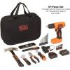 imageBLACKDECKER 8V MAX 57Piece Cordless Drill and Household Tool Kit for Home with Tool Storage Bag BDCD8PKDrill Tool Kit