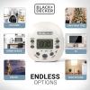 imageBLACKDECKER Light Timers Programmable Indoor 1 Pack with Grounded Outlet  Compact Digital Timer Outlet with Daylight Savings Mode 7Day Weekly Settings  Plug Timer for Appliances Lamps