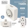 imageBlackDecker Light Timers Indoor Programmable 2 Pack with 2 Grounded Outlets Analog Timer Outlet with 30 Minute Intervals for Lights Lamps Appliances  Electric Timer with Override Switch