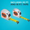 imagebeyond by BLACKDECKER Tape Measure Bundle 25Foot ampamp 16Foot BDHT36456AEV1625 FT  2Pk