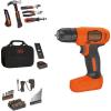 imageBLACKDECKER 8V MAX 57Piece Cordless Drill and Household Tool Kit for Home with Tool Storage Bag BDCD8PKDrill Tool Kit