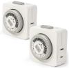 imageBLACKDECKER Light Timers Indoor Programmable 2 Pack with Polarized Outlet  Analog Timer Outlet with 30 Minute Intervals for Lights Lamps Appliances  Electric Timer with Override Switch