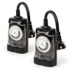 imageBlackDecker Outdoor Timer 2 Pack with 2 Grounded Outlets  Waterproof Outlet Timer with 30Minute Intervals for Lights Holiday Decorations  Analog Light Timers with Outlet OnTimer On Switch