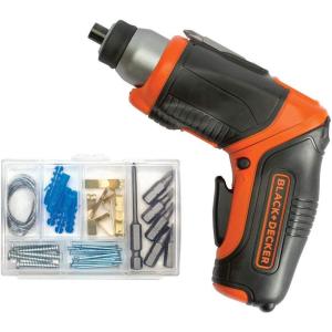 imageBLACKDECKER 4V MAX Cordless Screwdriver with PictureHanging Kit BDCS40BICordless Screwdriver