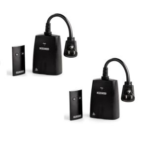imageBLACKDECKER Wireless Outdoor Outlet with Remote 2 Grounded Outlets  Remote Light Switches2Pack