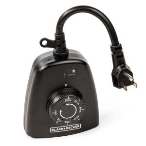 imageBlackDecker Outdoor Timer with 3 Grounded Outlets  Waterproof Outlet Timer with Countdown Dusk to Dawn Timer for Lights Holiday Decorations  Durable Light Timers with Photocell Sensor