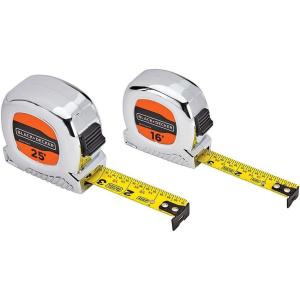 imagebeyond by BLACKDECKER Tape Measure Bundle 25Foot ampamp 16Foot BDHT36456AEV1625 FT  2Pk