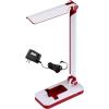imageBlack and Decker Office LED3FOLDWHTRED PureOptics Verve 5W FlickerFree Natural Daylight LED Desk Lamp with USB Charging Port Phone Stand 2 Dimming Levels 267 Lumens 16quot x 9quot x 35quot  WhiteRedWhiteRed