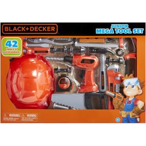 imageBLACKDECKER Junior Kids Tool Set  Mega Tool Set with 42 Tools ampamp Accessories Role Play Tools for Toddlers Boys ampamp Girls Ages 3 Years Old and Above Includes Helmet 58505