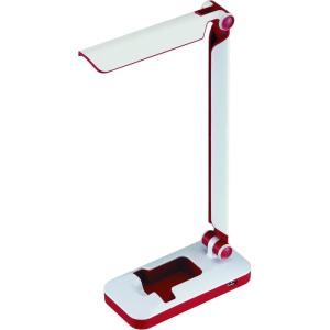 imageBlack and Decker Office LED3FOLDWHTRED PureOptics Verve 5W FlickerFree Natural Daylight LED Desk Lamp with USB Charging Port Phone Stand 2 Dimming Levels 267 Lumens 16quot x 9quot x 35quot  WhiteRedWhiteRed