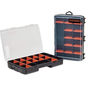 imagebeyond by BLACKDECKER Small Parts Organizer Box with Dividers Screw Organizer ampamp Craft Storage 17Compartment 2Pack BDST60779AEV