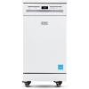 imageBLACKDECKER 18 Portable Dishwasher Compact Dish Washer with 8Place Setting Capacity Stainless Steel Tub 6 Wash Programs Worktop Space Mobile Dishwasher with Casters Faucet Connect White