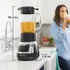 imageBlackDecker Quiet Blender with 6Cup Cyclone Glass Jar 3 Speeds  3 Functions ampamp Serrated Blade Technology for Faster Blending Pulse Button and 24oz Personal Jar 900W