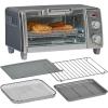 imageBLACKDECKER Crisp N Bake Air Fry Countertop Convection Toaster Oven Medium Capacity 4Slice 5in1 Fits 9 Pizza 30Min Timer Bake Broil Air Fry Toast Keep Warm Stainless SteelMedium Capacity