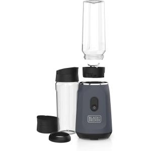 imageBLACKDECKER Ice Crush Single Serve Blender with PulseON Button Base Two 20oz Personal Blender Jars Blade Assembly Travel Lid WhiteGray