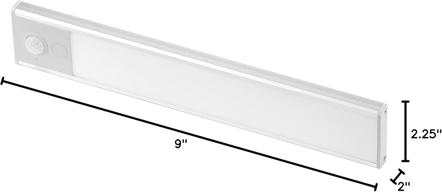 imageRechargeable Under Cabinet Lighting Motion Sensor OnOff Warm White LED StickOn Install for Kitchen ampamp Closets  1 BarSilver
