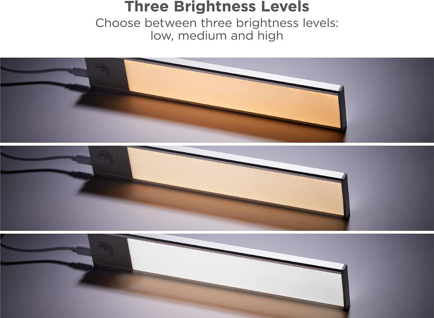 imageRechargeable Under Cabinet Lighting Motion Sensor OnOff Warm White LED StickOn Install for Kitchen ampamp Closets  1 BarSilver