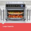 imageBLACKDECKER Crisp N Bake Air Fryer Toaster Oven Combo 12 in 1 Countertop Convection Oven Cooks Food Fast Fits a Whole Pizza or 6 Toast Slices French Doors with Stainless Steel Finish