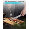 image:imageBLACKDECKER 2Piece Stainless Steel Carving Knife Set 8 Carving Knife amp 7 Fork Kitchen Knife with 3CR13 Stainless Steel Blade Meat Knife with Black ABS Handles Magnetic Gift Box for Storage