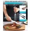 image:imageBLACKDECKER 2Piece Stainless Steel Carving Knife Set 8 Carving Knife amp 7 Fork Kitchen Knife with 3CR13 Stainless Steel Blade Meat Knife with Black ABS Handles Magnetic Gift Box for Storage