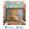 image:imageBLACKDECKER 3Piece Carbon Steel Baking Sheet Set Includes 13 15 17 Cookie Sheets for Baking 04mm Carbon Steel Baking Pans Set with Ceramic NonStick Coating PFOA amp PTFE Free Black Finish3Piece