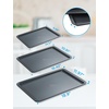 image:imageBLACKDECKER 3Piece Carbon Steel Baking Sheet Set Includes 13 15 17 Cookie Sheets for Baking 04mm Carbon Steel Baking Pans Set with Ceramic NonStick Coating PFOA amp PTFE Free Black Finish3Piece