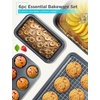 image:imageBLACKDECKER 3Piece Carbon Steel Baking Sheet Set Includes 13 15 17 Cookie Sheets for Baking 04mm Carbon Steel Baking Pans Set with Ceramic NonStick Coating PFOA amp PTFE Free Black Finish6Piece