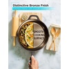 image:imageBLACKDECKER 5Quart Cast Iron Dutch Oven with 1025Inch Skillet Lid PreSeasoned Cast Iron Cookware with Bronze Finish amp Polished Interior Works on All Cooktops Including Induction Oven amp Grill Safe BDK202BR BronzeSkillet