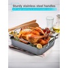 image:imageBLACKDECKER Large Turkey Roasting Pan with Rack 08mm Carbon Steel Baking Pan with Ceramic NonStick Coating Cooking Pan for up to 24 lb Turkey UShaped Rack Included Stainless Steel Handles