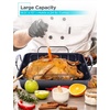 image:imageBLACKDECKER Large Turkey Roasting Pan with Rack 08mm Carbon Steel Baking Pan with Ceramic NonStick Coating Cooking Pan for up to 24 lb Turkey UShaped Rack Included Stainless Steel Handles