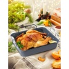 image:imageBLACKDECKER Large Turkey Roasting Pan with Rack 08mm Carbon Steel Baking Pan with Ceramic NonStick Coating Cooking Pan for up to 24 lb Turkey UShaped Rack Included Stainless Steel Handles