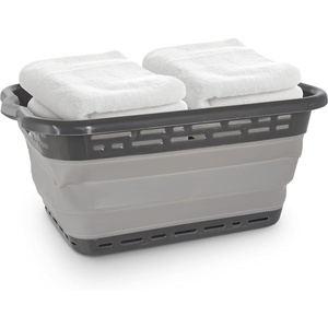 image:imageBLACKDECKER 1 Large 25 Slim Collapsible Laundry Basket  Portable amp SpaceSaving Basket with Dual Comfort Grip Handles  Ideal for Laundry Towels Blankets amp More in Small Spaces amp Travel Black