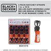 image:imageBLACKDECKER 6Piece LightDuty Ratchet TieDown and Bungee Strap Kit  1 x 10 LightDuty Ratchet Straps with a 900 lbs Break Strength 36 Flat Bungee Straps Easy to Secure Lightweight Cargo