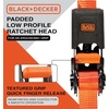 image:imageBLACKDECKER 6Piece LightDuty Ratchet TieDown and Bungee Strap Kit  1 x 12 LightDuty Ratchet Straps 1500 lbs Break Strength 48 Flat Bungee Straps Kit for Securing Lightweight Cargo
