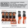 image:imageBLACKDECKER 8Piece LightDuty Ratchet TieDown and Bungee Strap Kit  110 MidDuty Ratchet Straps 2500 lbs Break Strength 48 Flat Bungee Straps Kit for Securing Light to MidWeight Cargo