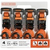 image:imageBLACKDECKER 8Piece LightDuty Ratchet TieDown and Bungee Strap Kit  110 MidDuty Ratchet Straps 2500 lbs Break Strength 48 Flat Bungee Straps Kit for Securing Light to MidWeight Cargo