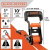 image:imageBLACKDECKER 8Piece LightDuty Ratchet TieDown and Bungee Strap Kit  110 MidDuty Ratchet Straps 2500 lbs Break Strength 48 Flat Bungee Straps Kit for Securing Light to MidWeight Cargo