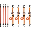 image:imageBLACKDECKER 8Piece LightDuty Ratchet TieDown and Bungee Strap Kit  110 MidDuty Ratchet Straps 2500 lbs Break Strength 48 Flat Bungee Straps Kit for Securing Light to MidWeight Cargo
