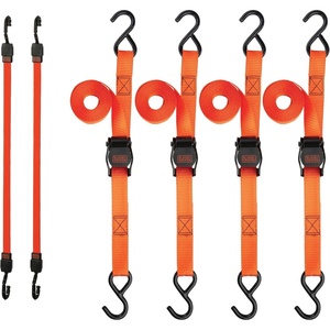 image:imageBLACKDECKER 6Piece LightDuty Cambuckle TieDown and Bungee Strap Kit  1  10 LightDuty CamBuckle Straps 900 lb Break Strength 24 Flat Bungee Straps Kit for Securing Lightweight Cargo
