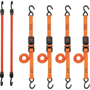 image:imageBLACKDECKER 6Piece LightDuty Ratchet TieDown and Bungee Strap Kit  1 x 12 LightDuty Ratchet Straps 1500 lbs Break Strength 48 Flat Bungee Straps Kit for Securing Lightweight Cargo