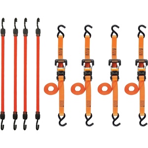 image:imageBLACKDECKER 8Piece LightDuty Ratchet TieDown and Bungee Strap Kit  110 MidDuty Ratchet Straps 2500 lbs Break Strength 48 Flat Bungee Straps Kit for Securing Light to MidWeight Cargo